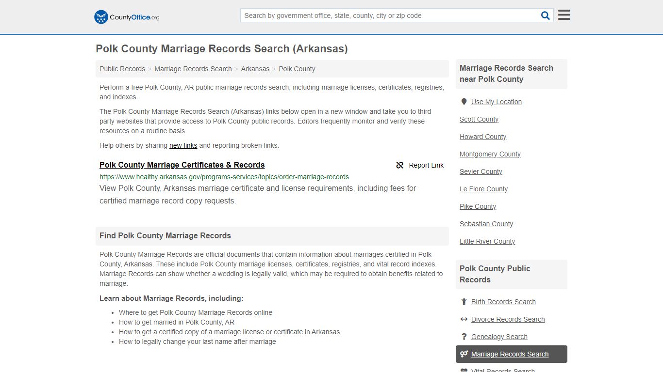 Marriage Records Search - Polk County, AR (Marriage Licenses ...