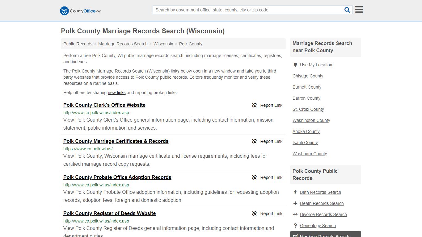 Marriage Records Search - Polk County, WI (Marriage Licenses ...